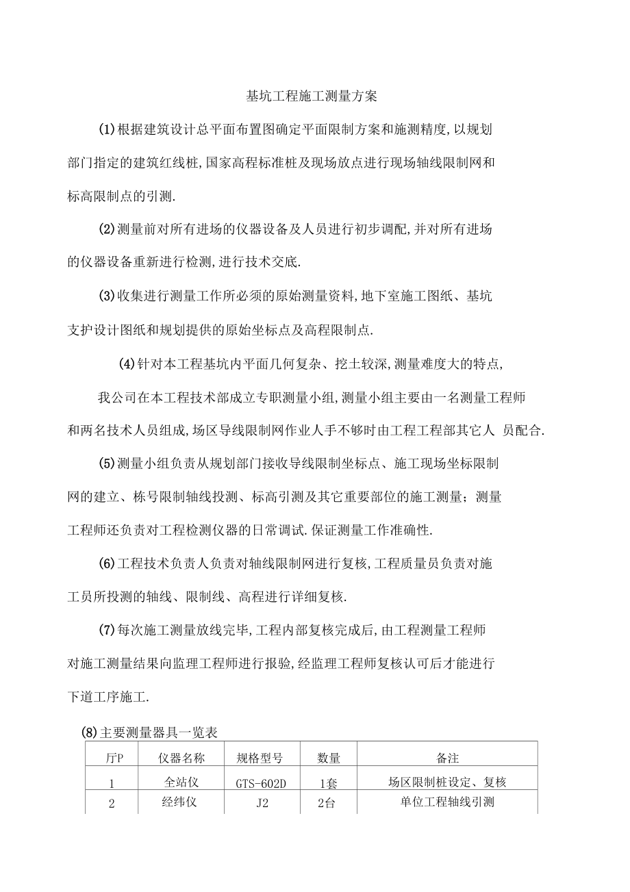 基坑工程施工测量方案.docx_第1页