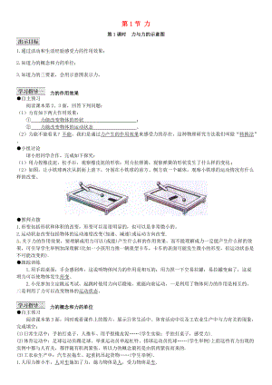 八年级物理下册 第七章 力 第1节 力导学案 （新版）新人教版-（新版）新人教版初中八年级下册物理学案.doc