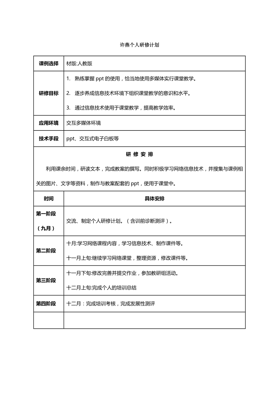 许燕个人研修计划.docx_第1页