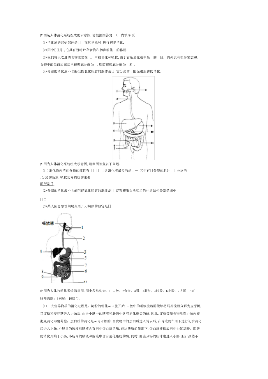 如图是人体消化系统组成的示意图.docx_第1页