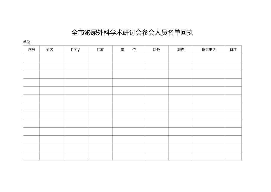 全市泌尿外科学术研讨会参会人员名单回执..doc_第1页