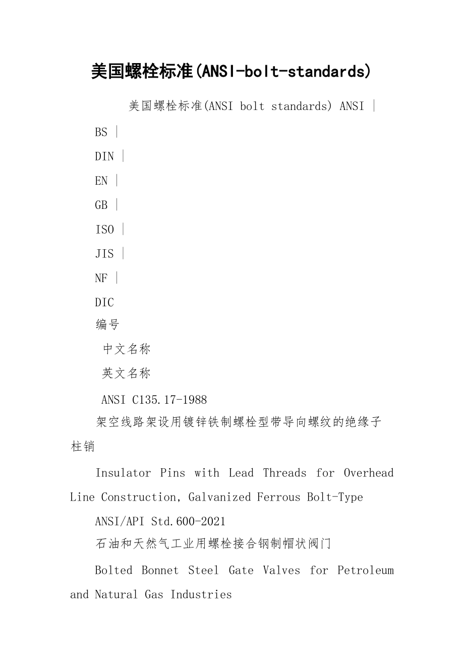 美国螺栓标准(ANSI-bolt-standards).docx_第1页