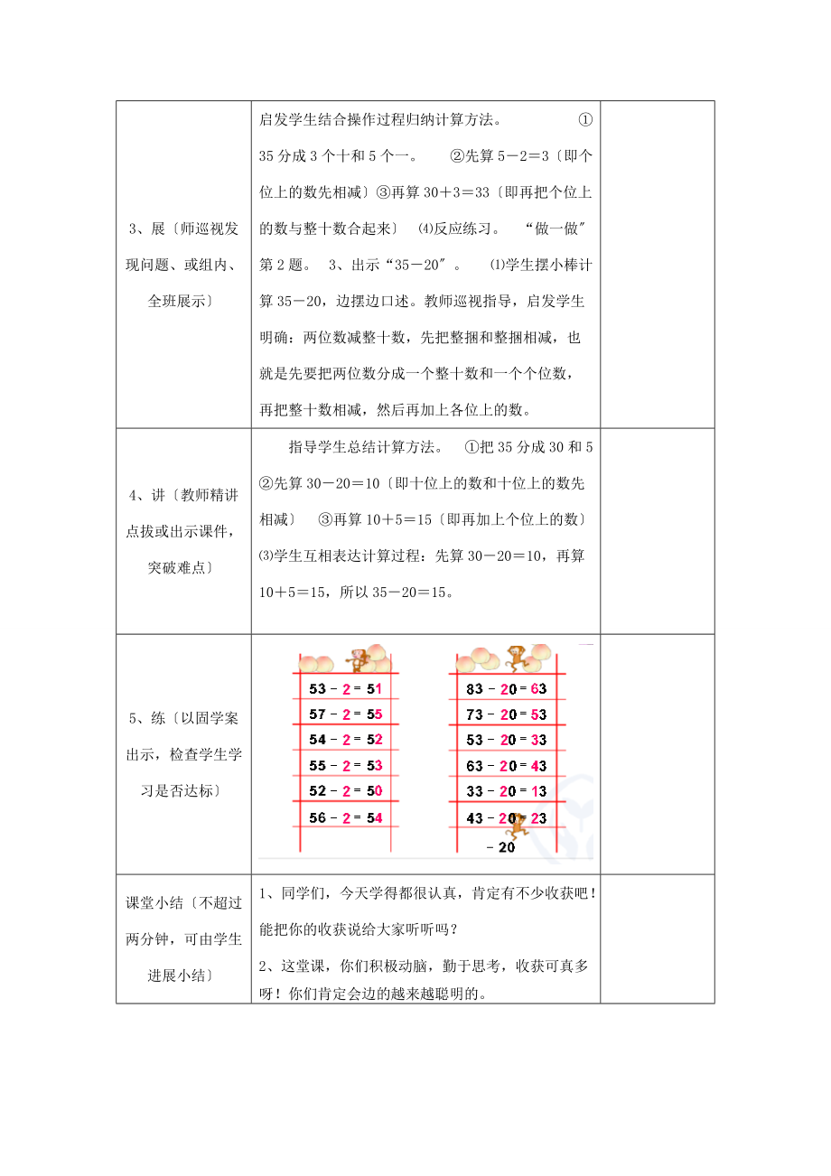 一年级数学下册 第6单元 100以内的加法和减法（一）第4课时 两位数减一位数减整十数（不退位）导学案（无答案） 新人教版.doc_第2页