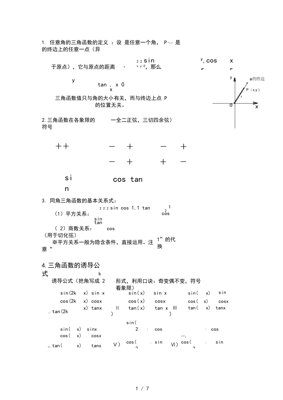 三角函数与解三角形知识点总结.docx_第1页