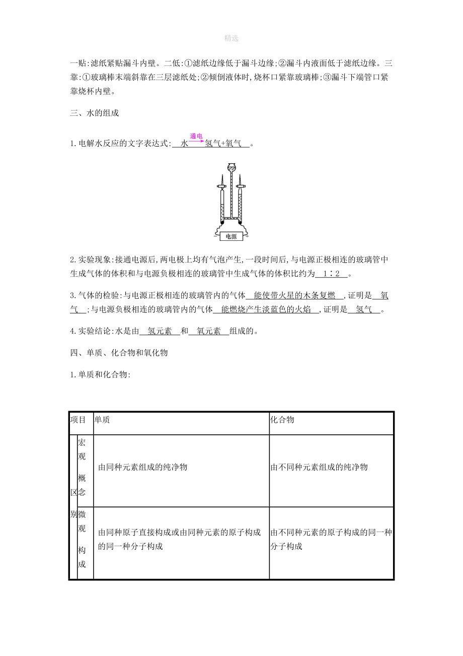 202X秋九年级化学上册第四单元自然界的水知识清单精练（新版）新人教版.docx_第2页