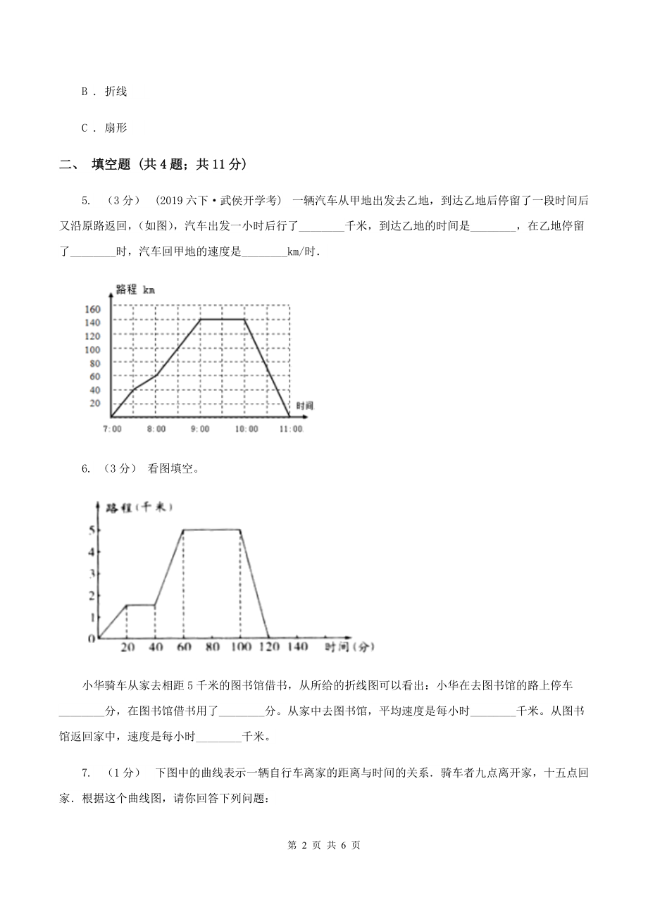 2019-2020学年苏教版数学五年级下册2.1单式折线统计图的认识和应用D卷.doc_第2页