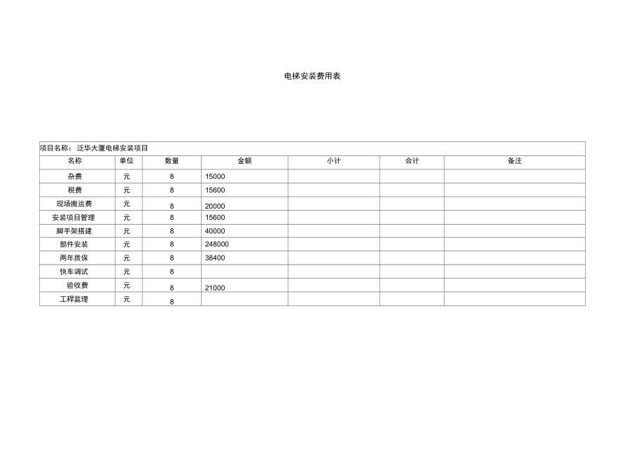 电梯安装进度计划表1.doc_第1页