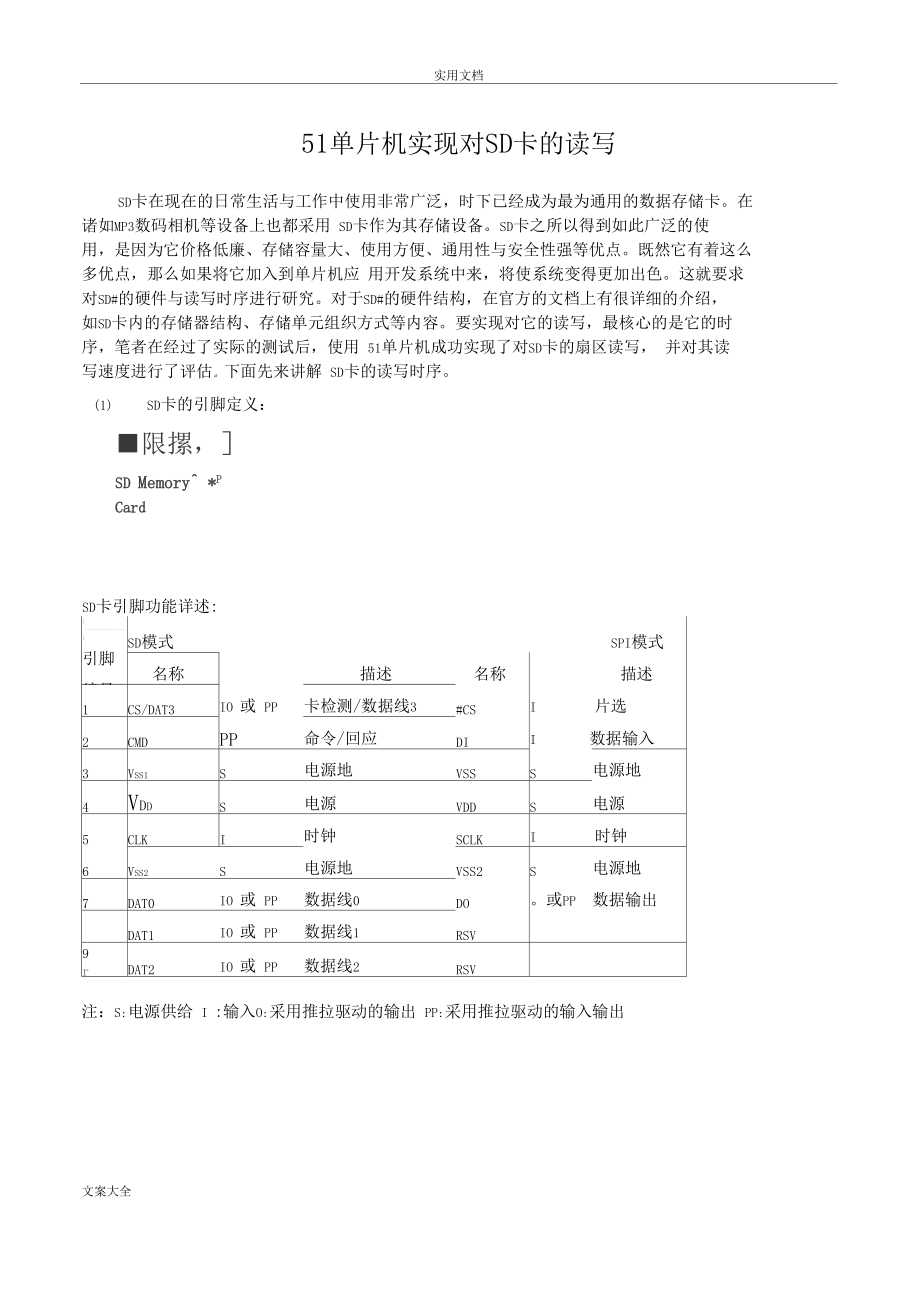 51单片机实现对SD卡地读写.docx_第1页