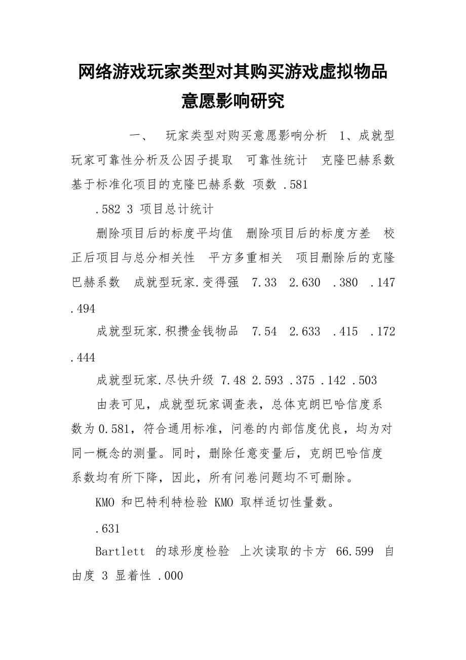 网络游戏玩家类型对其购买游戏虚拟物品意愿影响研究.docx_第1页