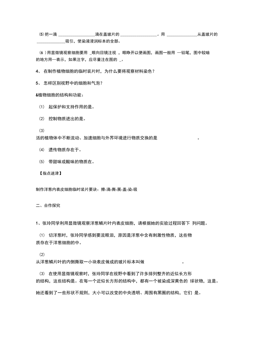 第二节观察植物细胞导学案.doc_第3页