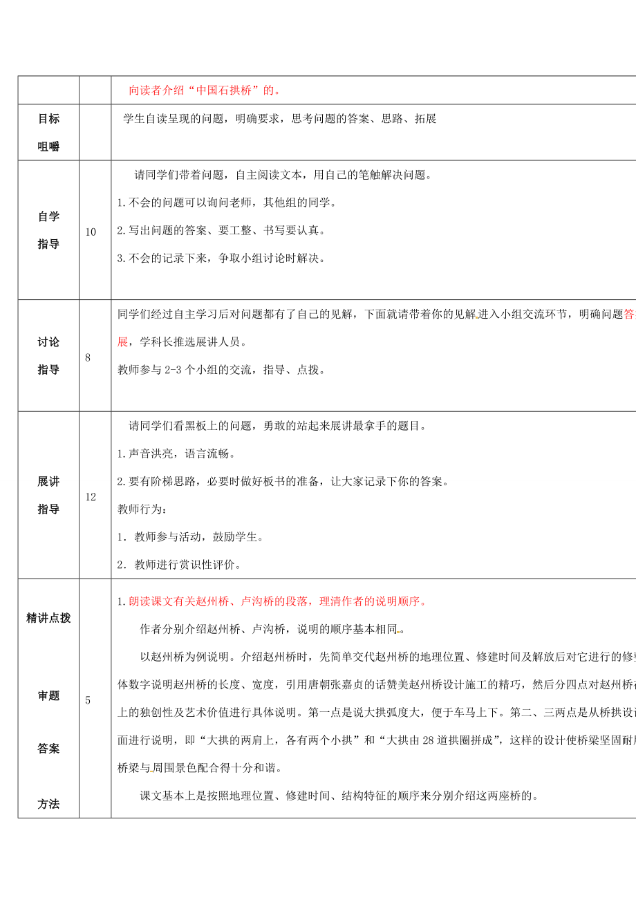 山东省济阳县八年级语文上册 第三单元 第11课《中国石拱桥》（问题解决课）导学案 （新版）新人教版-（新版）新人教版初中八年级上册语文学案.doc_第2页