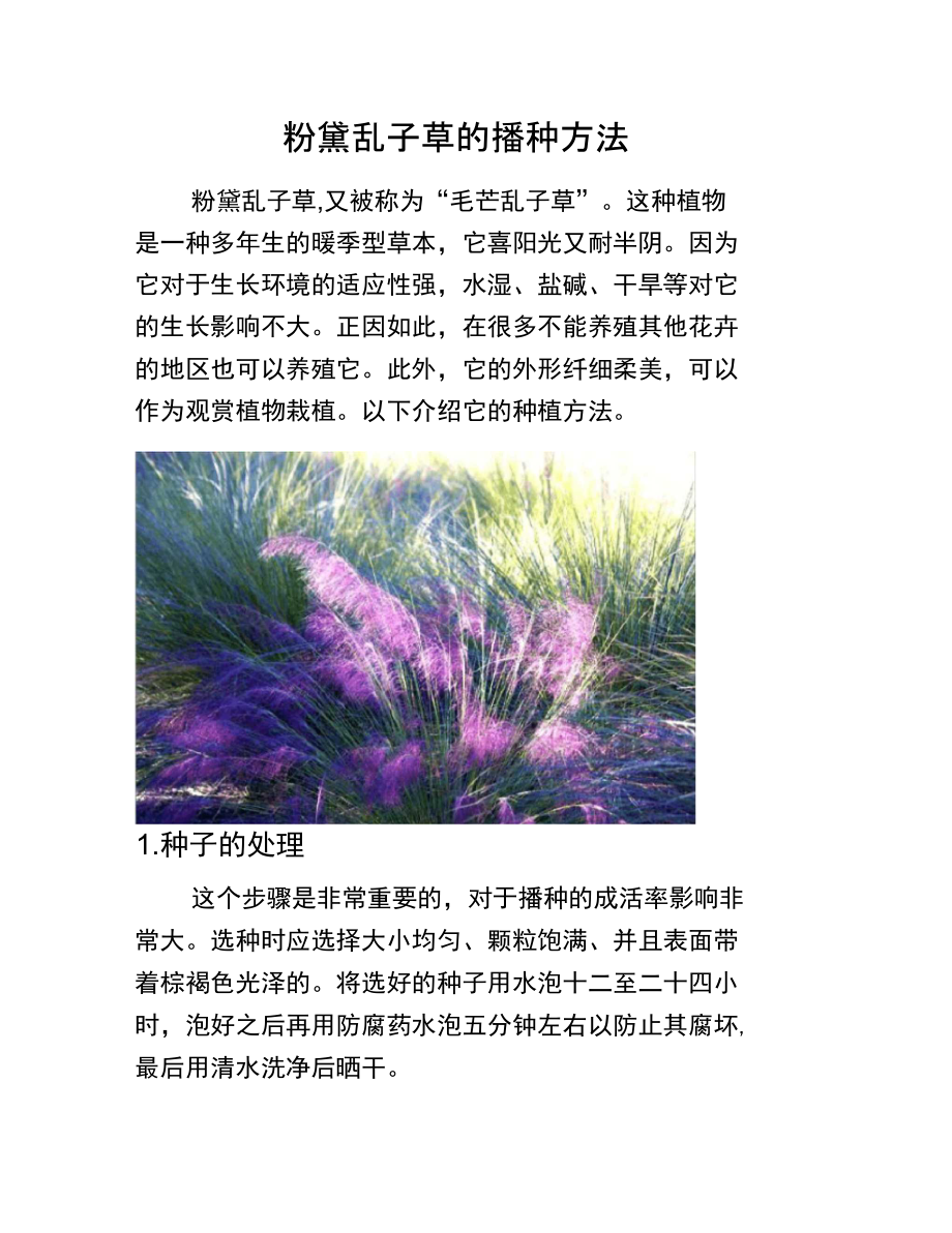 粉黛乱子草的播种方法.doc_第1页