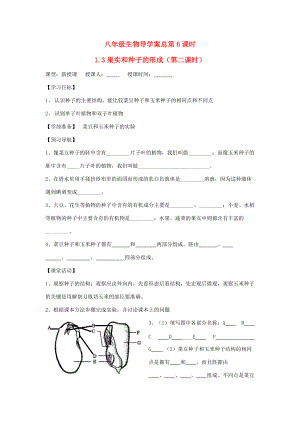 山东省重点八年级生物上册 1.3第二课时《果实和种子的形成》 济南版.doc