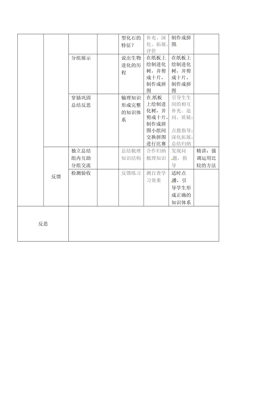 吉林省通化市外国语八年级生物下册 第七单元 第二节 生物进化的历程导学案 新人教版.doc_第3页