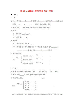 河北省唐山十九年级化学 7.2《燃料和热量》学案（1）.doc