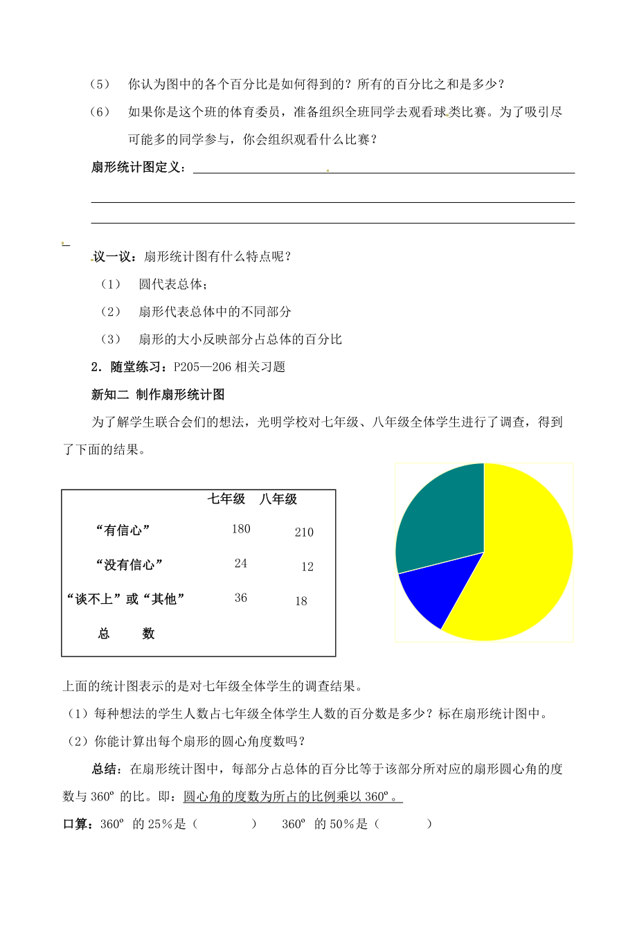 山东省滕州市洪绪七年级数学上册 6.3扇形统计图 6.4 你有信心吗6.5 统计图的选择导学案（无答案） 北师大版.doc_第2页