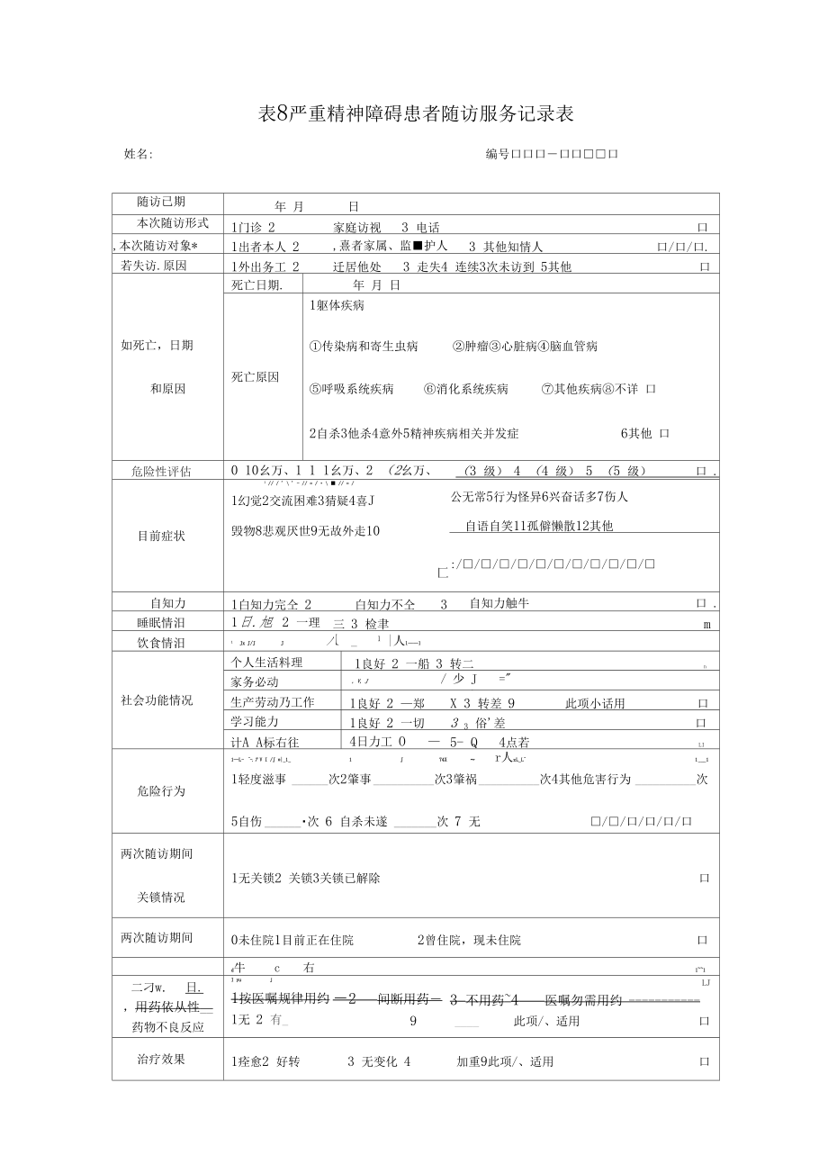 严重精神障碍患者随访服务记录表2019.docx_第1页