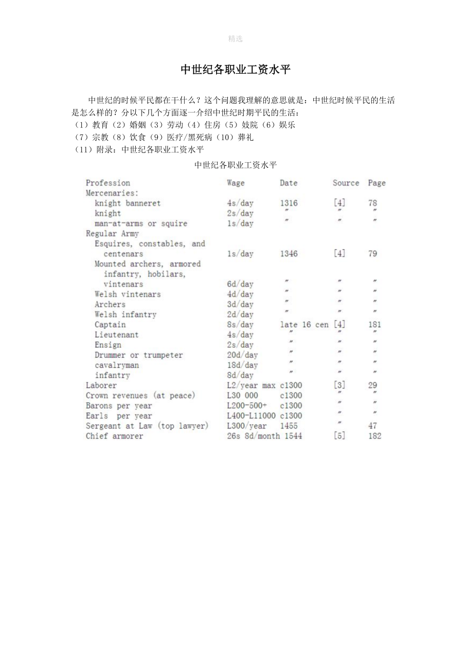 202X秋九年级历史上册第三单元封建时代的欧洲第8课西欧庄园附录：中世纪各职业工资水平素素材新人教版.doc_第1页