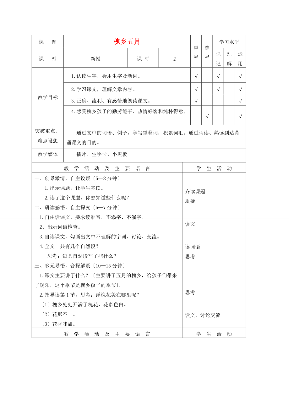 三年级语文下册 槐乡五月7教案 苏教版 教案.doc_第1页