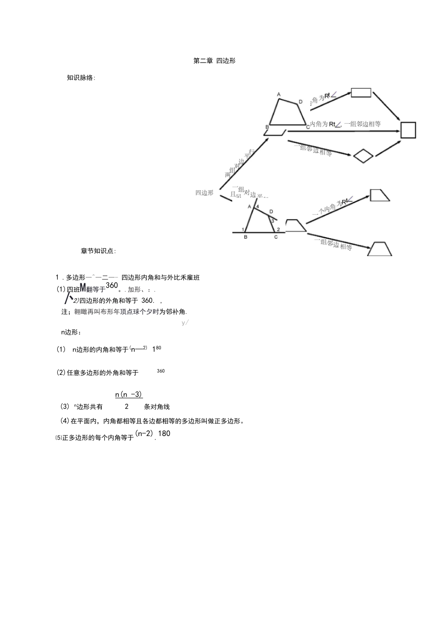 新湘教版八年级下册数学四边形知识点.docx_第1页