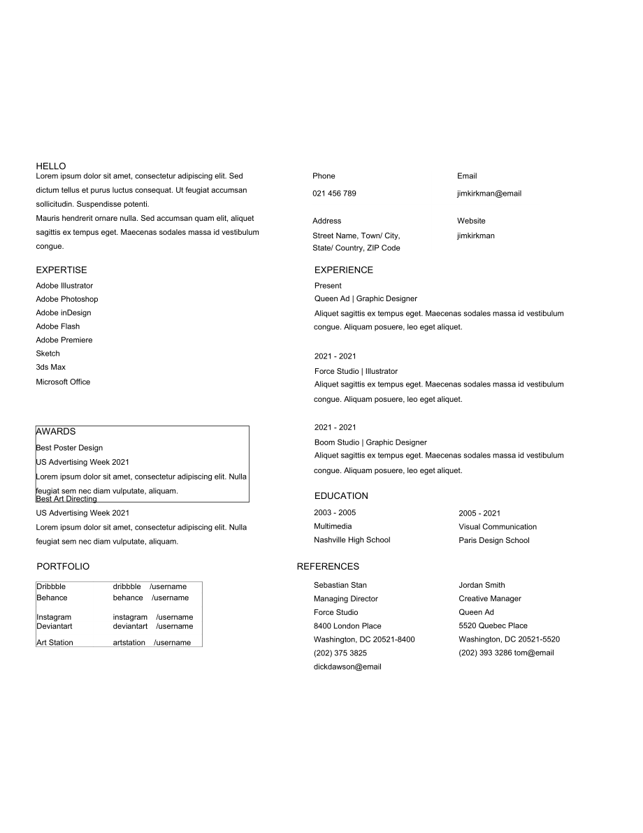 英文版个人求职简历模板(205).docx_第1页