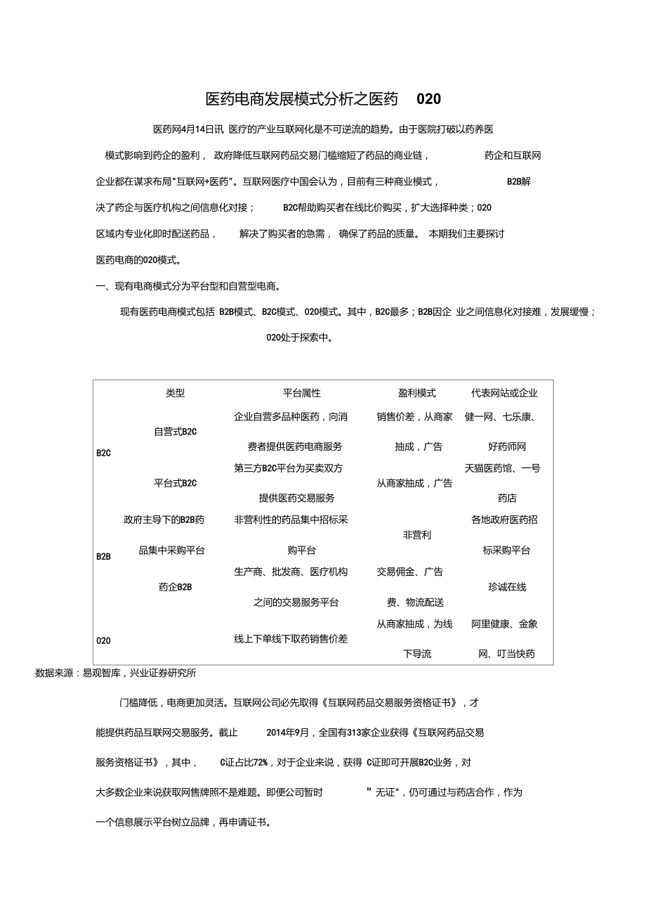 医药电商发展模式分析之医药O2O.doc_第1页