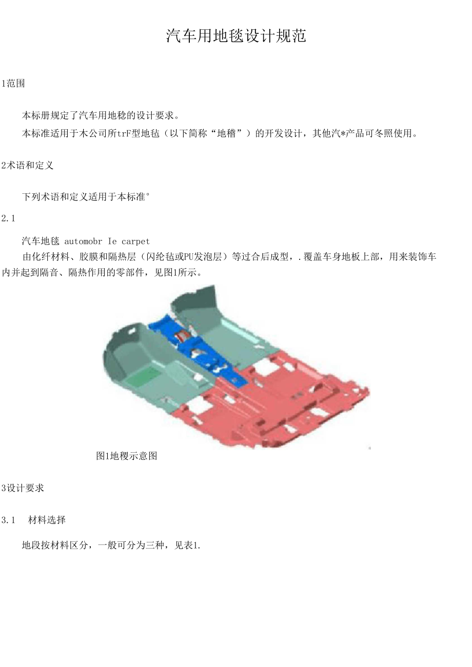 汽车用地毯设计规范.docx_第1页