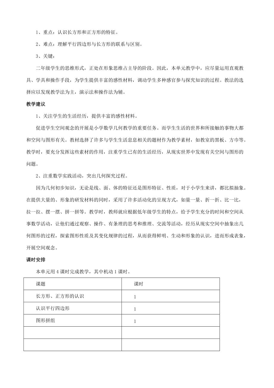 二年级数学下册 4 认识图形单元概述和课时安排素材 西师大版 素材.doc_第2页