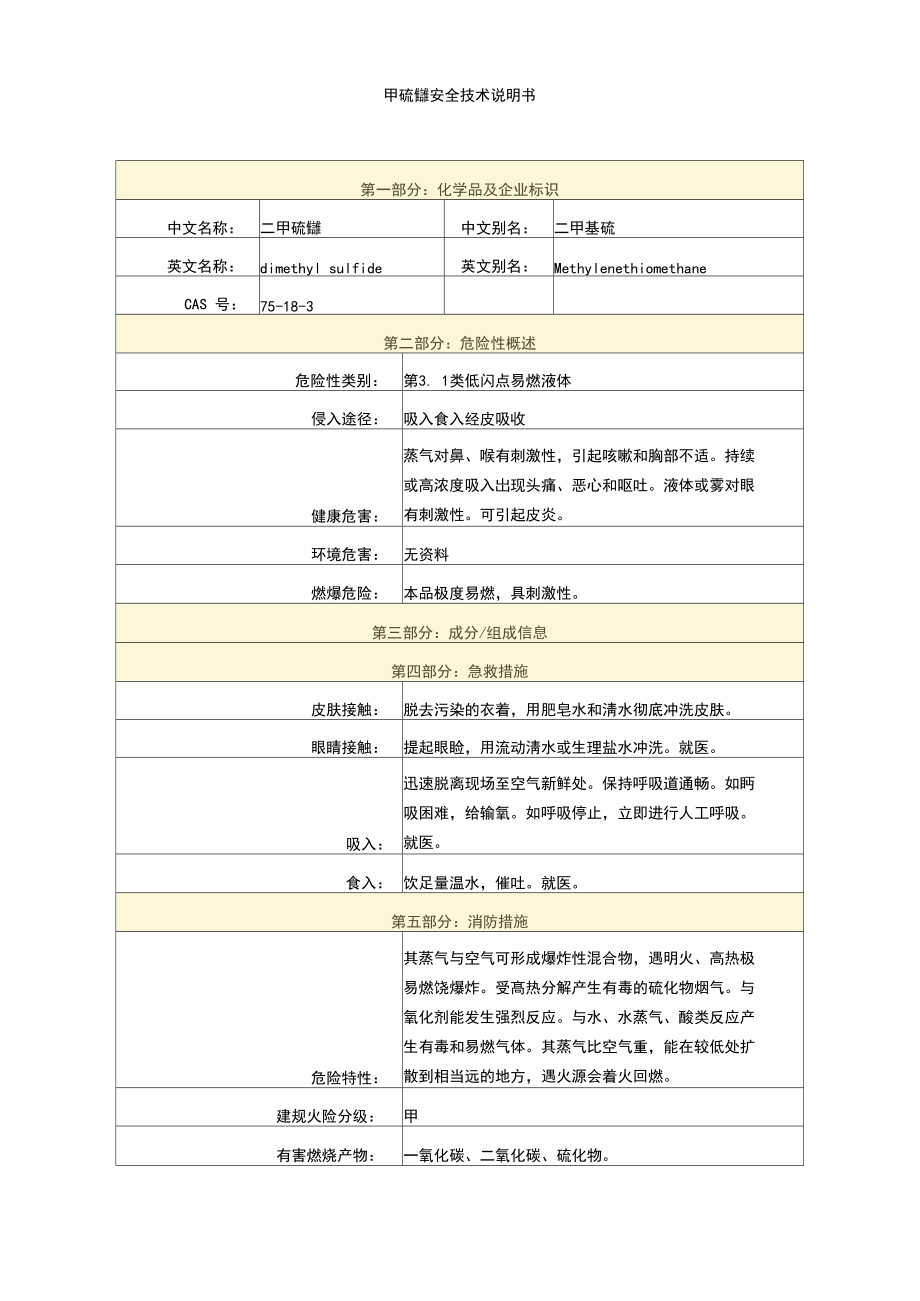 甲硫醚安全技术说明书.docx_第1页