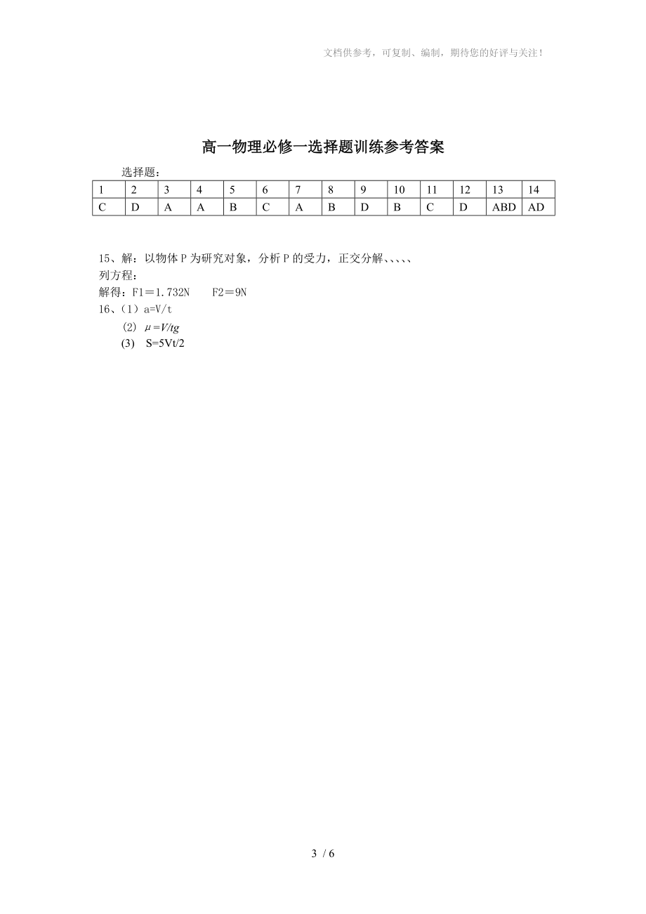 高一物理必修一选择题训练.doc_第3页