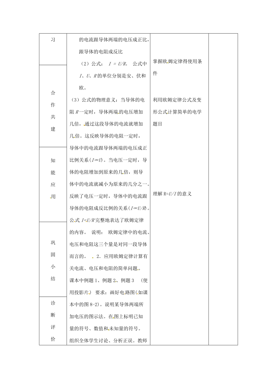 九年级物理全册 152 科学探究 欧姆定律教案2 (新版)沪科版 教案.doc_第2页