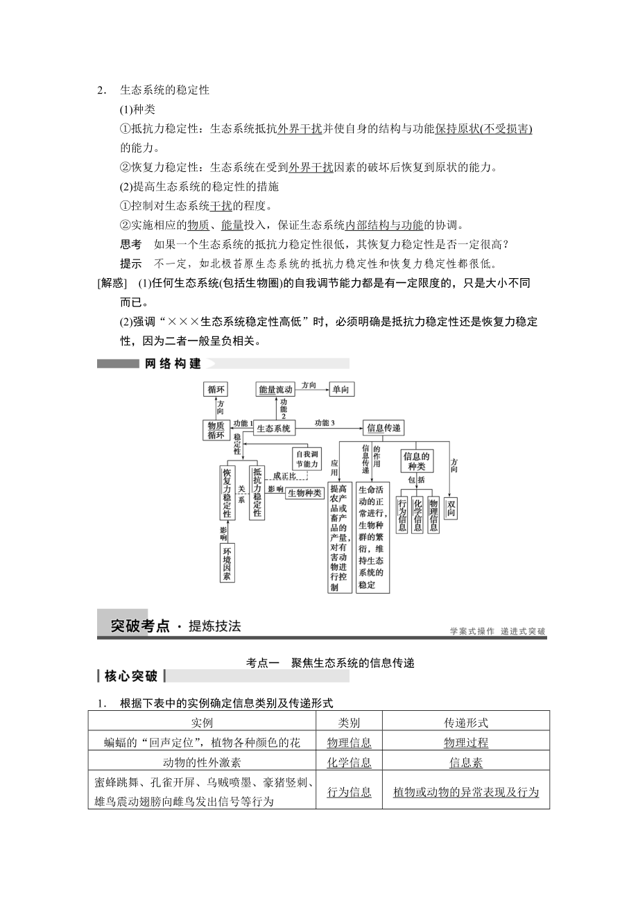 大一轮复习讲义第九单元第35讲生态系统的信息传递和稳定性.doc_第2页