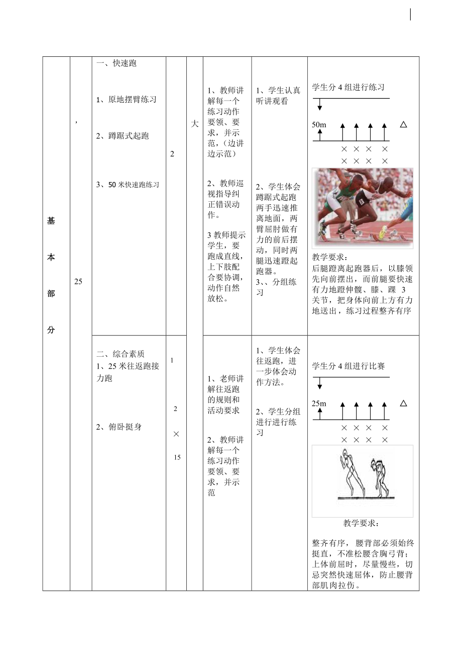 田径50米跑教学教案.doc_第2页