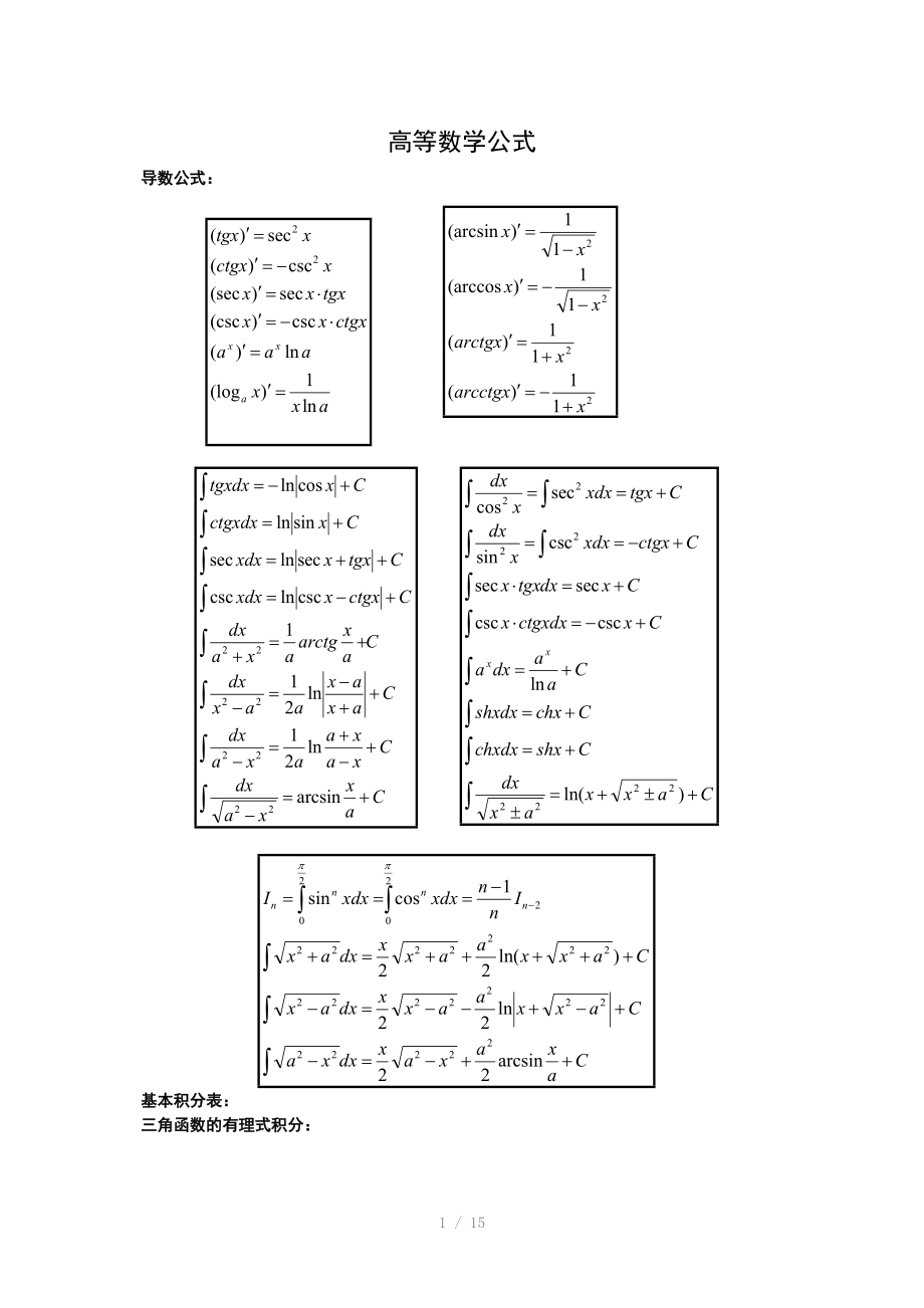 专升本(高等数学公式)（Word）.doc_第1页