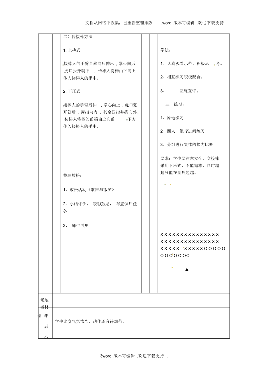 【教案】八年级体育接力跑教案.docx_第3页