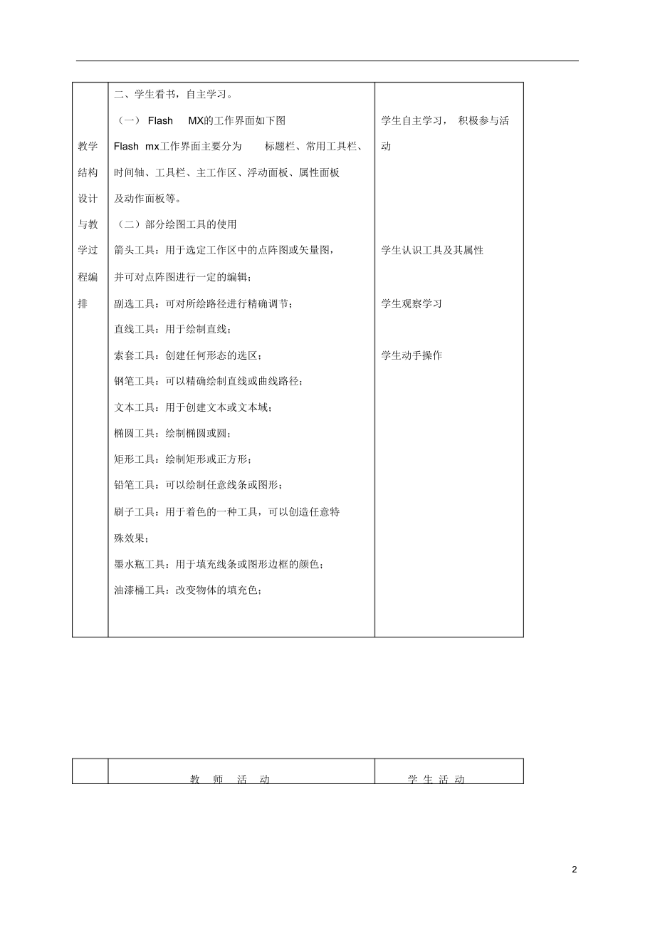 五年级信息技术上册动画制作工具flash2教案冀教版.docx_第2页