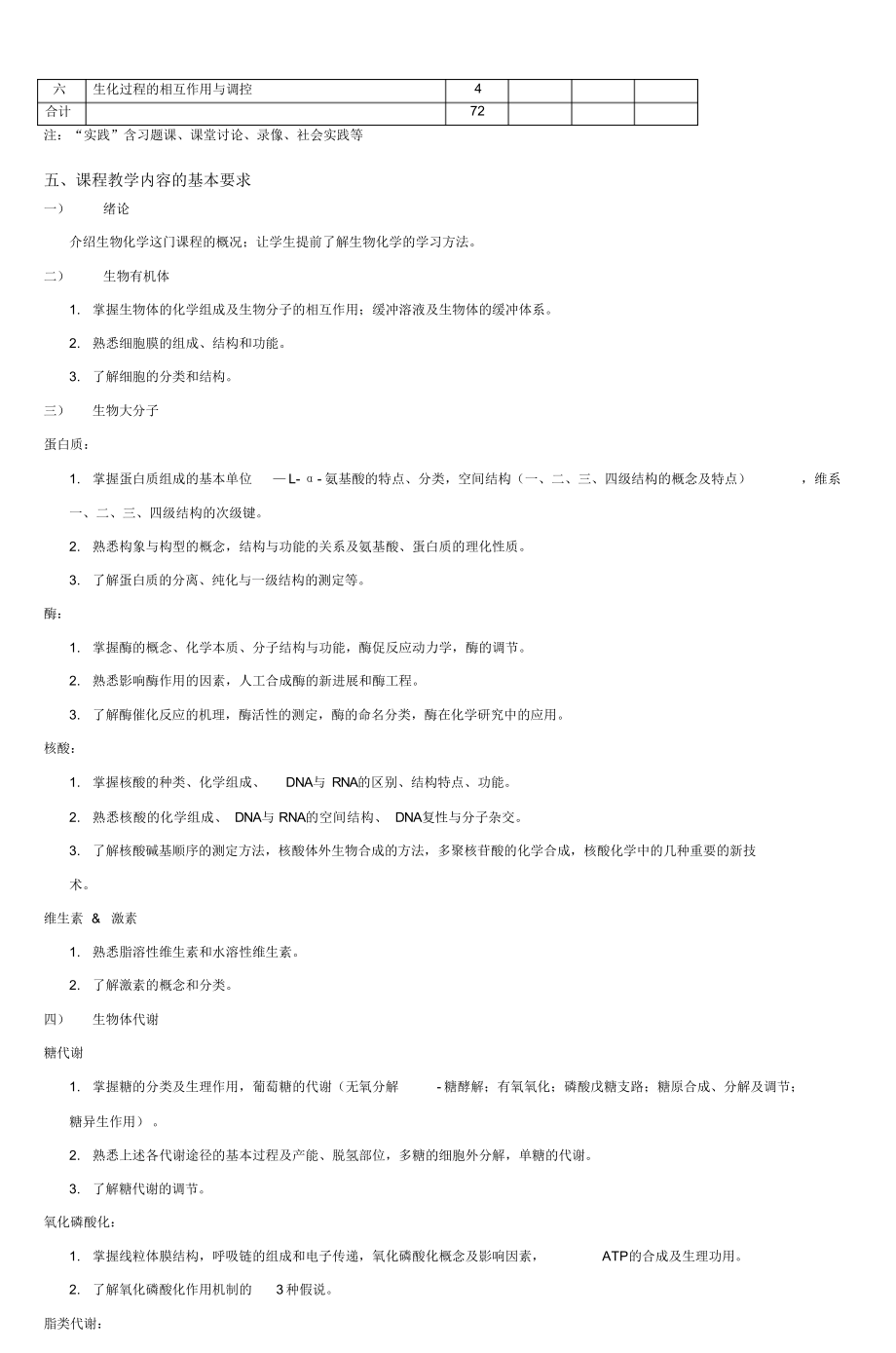 大连海事大学《生物化学》课程教学大纲(3).docx_第2页