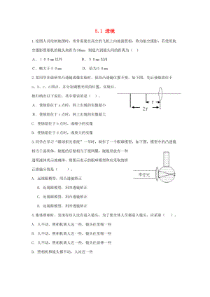 八年级物理上册(5.1 透镜)练习(无答案)(新版)新人教版 试题.doc