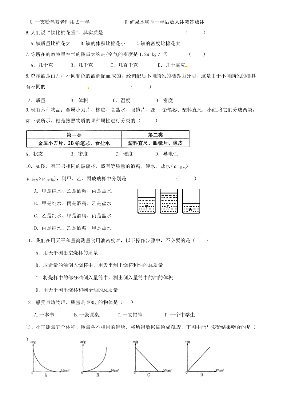 八年级物理下册 第8章 力补差练习(无答案) 苏科版 试题.doc_第2页