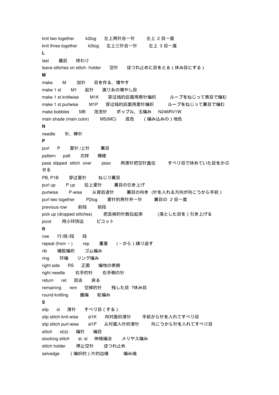 中英日钩针术语对照表.pdf_第2页