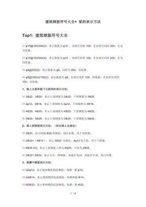 建筑钢筋符号大全+梁的表示方法.doc