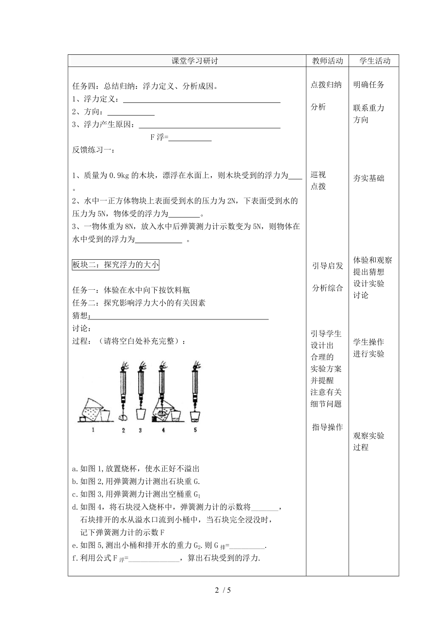 初中物理九年级《浮力》教学案.doc_第2页