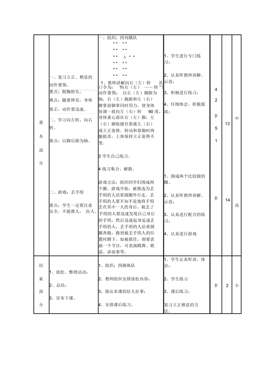 《队列队形：向左转,向右转》(教案)-《体育与健康》(水平二)四年级上册.docx_第2页