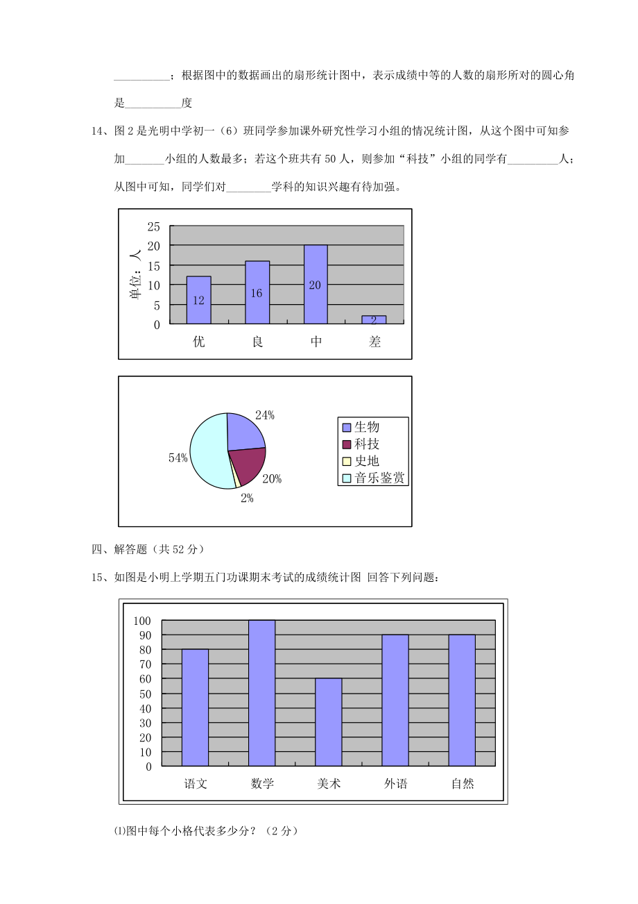 七年级数学上册 第六章 生活中的数据练习 北师大版 试题.doc_第2页