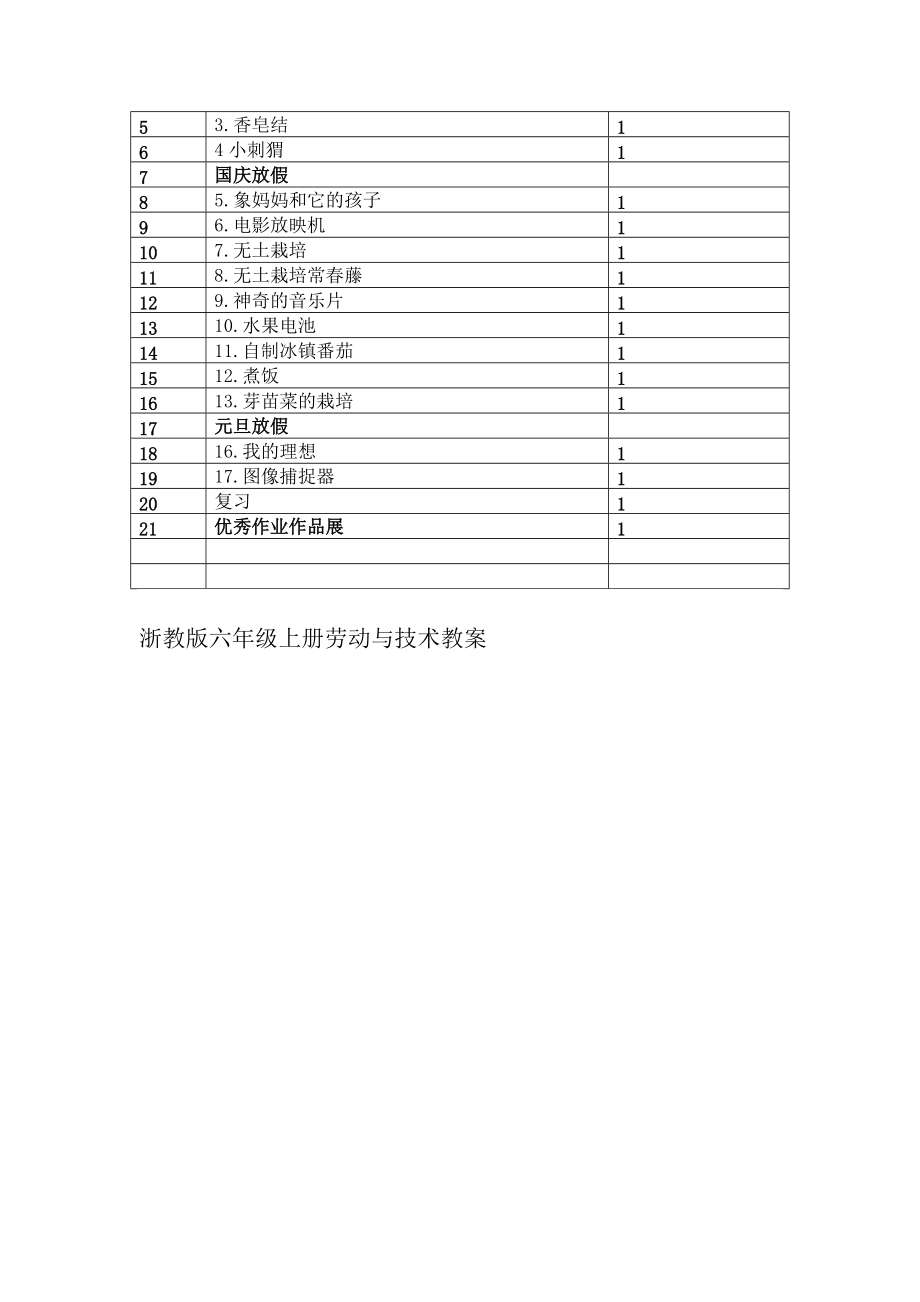 浙教版小学六年上册劳动技术教案-全册.docx_第2页