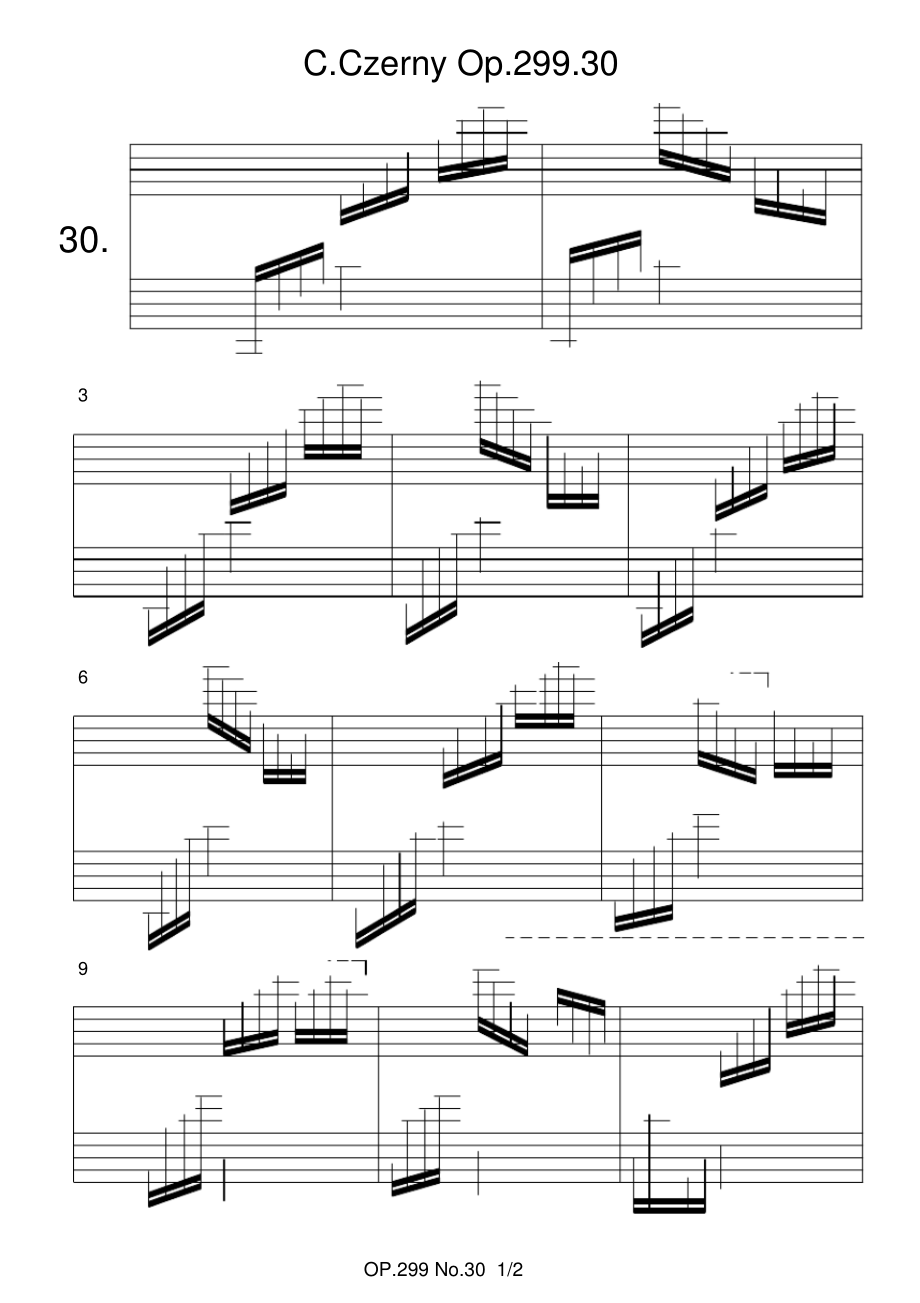 C.CzernyOp.299.30简五谱符头有数字的五线谱适用新手钢琴谱正谱.pdf_第1页
