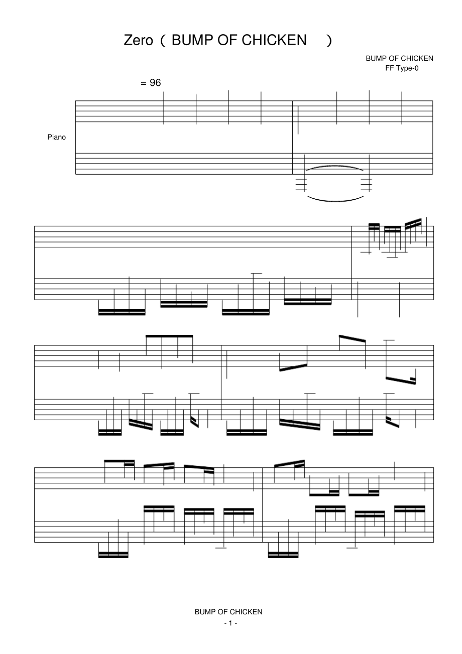 Zero(BUMPOFCHICKEN)简五谱符头有数字的五线谱适用新手钢琴谱正谱.pdf_第1页