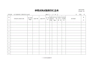 混凝土砂浆试块试验报告汇总表.doc