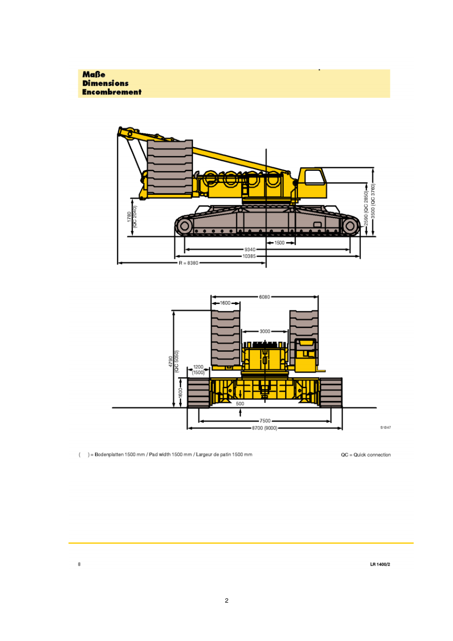 利勃海尔LR1400-2型400t履带式起重机性能表.pdf_第2页