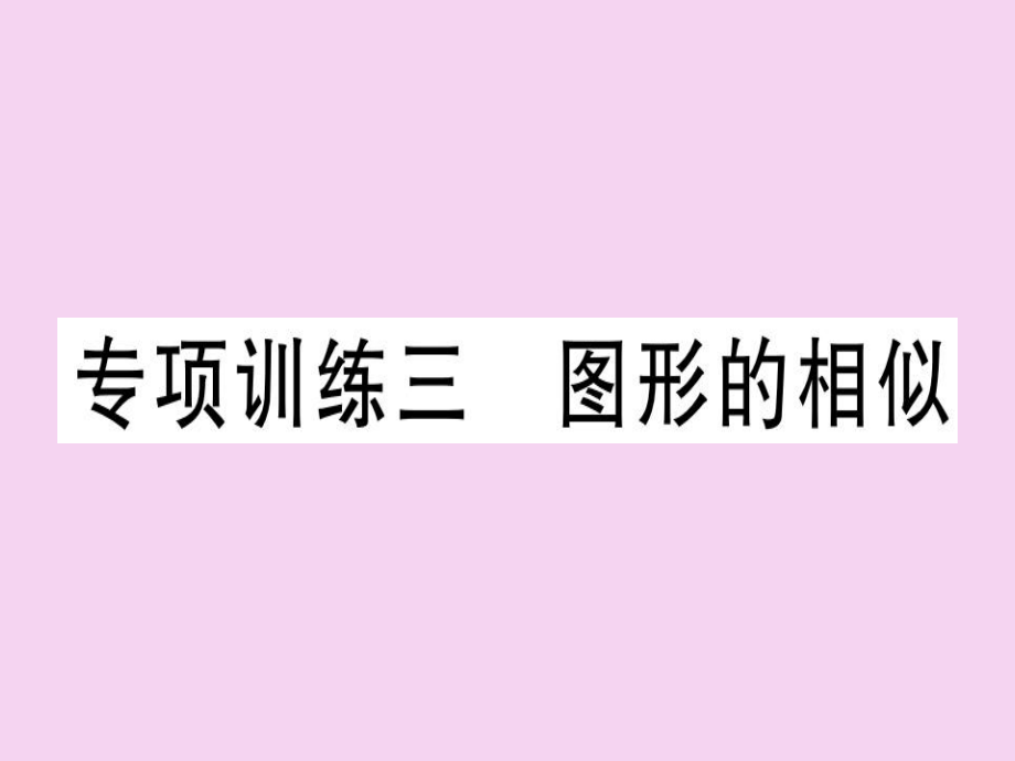 2019华师大版九年级数学下册：专项训练三 图形的相似ppt课件.ppt_第1页